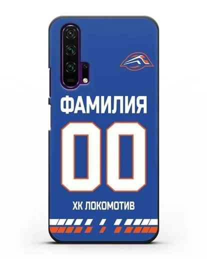 Чехол ХК Локомотив-Орша с фамилией и номером (сезон 2019-2020) синяя форма силиконовый для Honor 20 Pro
