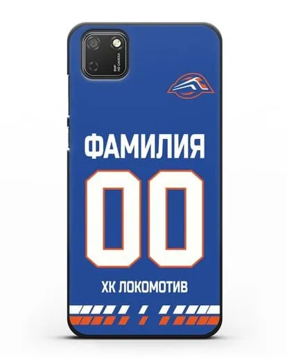 Чехол ХК Локомотив-Орша с фамилией и номером (сезон 2019-2020) синяя форма силиконовый для Honor 9S