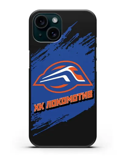 Чехол с надписью ХК Локомотив силиконовый для iPhone 15