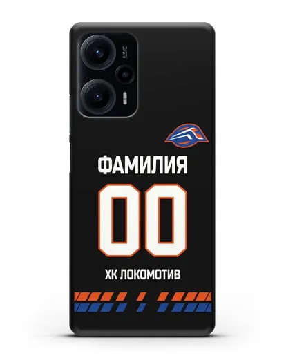 Чехол ХК Локомотив-Орша с фамилией и номером (сезон 2019-2020) черная форма силиконовый для Xiaomi Poco F5