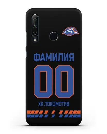 Чехол ХК Локомотив-Орша с фамилией и номером (сезон 2019-2020) белая форма силиконовый для Honor 20e