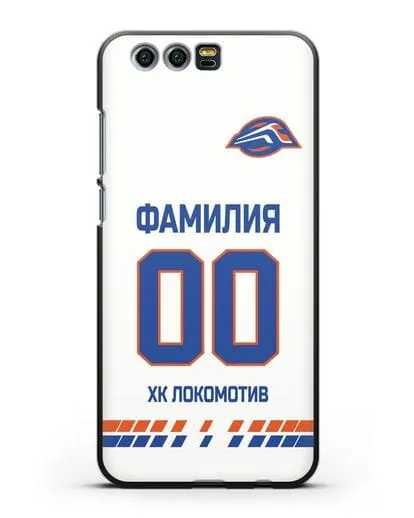 Чехол ХК Локомотив-Орша с фамилией и номером (сезон 2019-2020) белая форма силиконовый для Honor 9