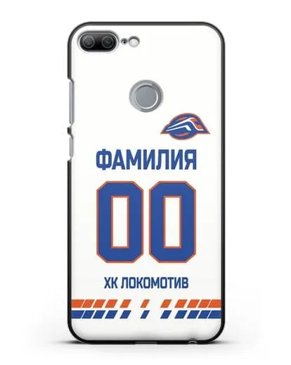 Чехол ХК Локомотив-Орша с фамилией и номером (сезон 2019-2020) белая форма силиконовый для Honor 9 Lite