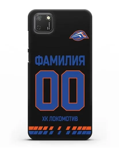 Чехол ХК Локомотив-Орша с фамилией и номером (сезон 2019-2020) белая форма силиконовый для Honor 9S