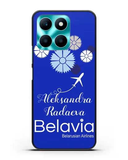 Именной чехол с корпоративной символикой Белавиа силиконовый для Honor X6a
