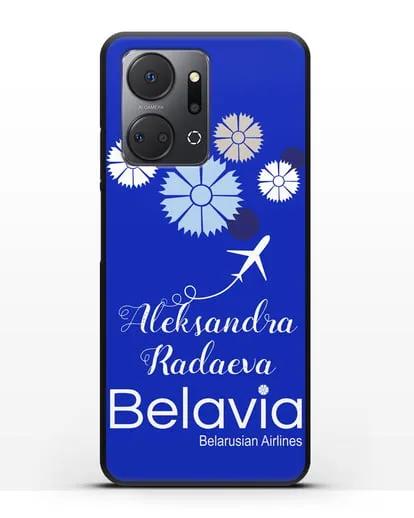 Именной чехол с корпоративной символикой Белавиа силиконовый для Honor X7a