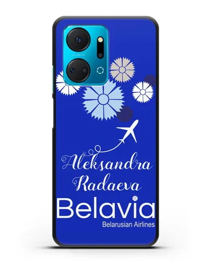 Именной чехол с корпоративной символикой Белавиа силиконовый для Honor X7a Plus
