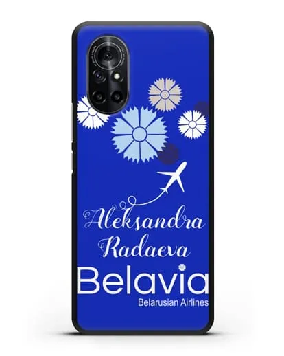 Именной чехол с корпоративной символикой Белавиа силиконовый для Huawei Nova 8