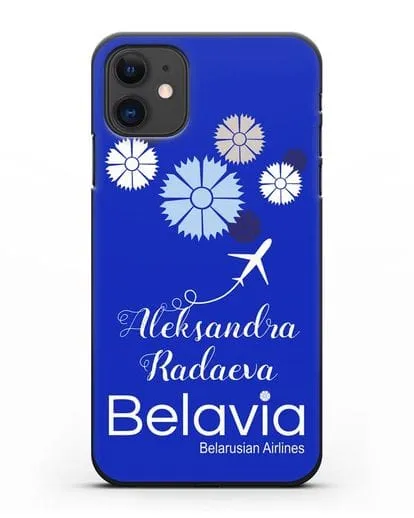 Именной чехол с корпоративной символикой Белавиа силиконовый для iPhone 11