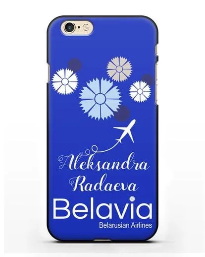 Именной чехол с корпоративной символикой Белавиа силиконовый для iPhone 6