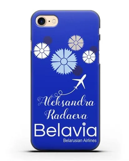 Именной чехол с корпоративной символикой Белавиа силиконовый для iPhone 8