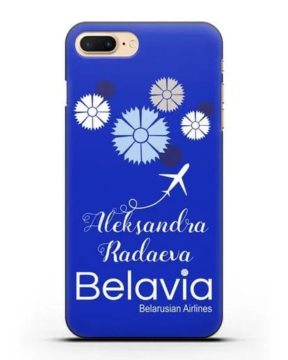 Именной чехол с корпоративной символикой Белавиа силиконовый для iPhone 7 Plus