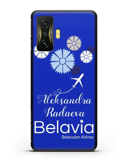 Именной чехол с корпоративной символикой Белавиа силиконовый для Xiaomi Poco F4 GT
