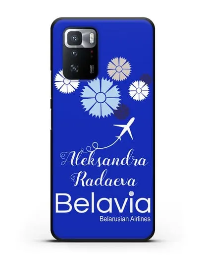 Именной чехол с корпоративной символикой Белавиа силиконовый для Xiaomi Poco X3 GT