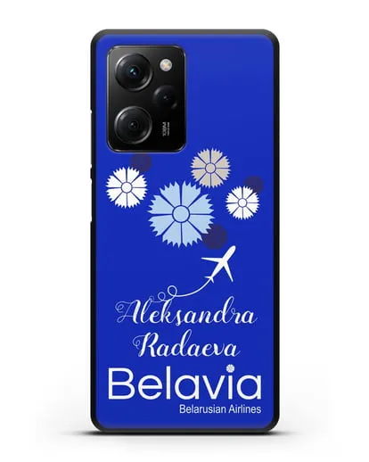 Именной чехол с корпоративной символикой Белавиа силиконовый для Xiaomi Poco X5 Pro