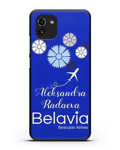 Именной чехол с корпоративной символикой Белавиа силиконовый для Samsung Galaxy A03 [SM-A035]