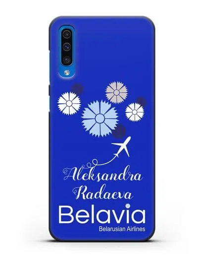 Именной чехол с корпоративной символикой Белавиа силиконовый для Samsung Galaxy A50