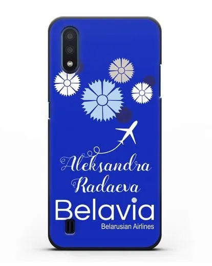 Именной чехол с корпоративной символикой Белавиа силиконовый для Samsung Galaxy M01 [SM-M015F]