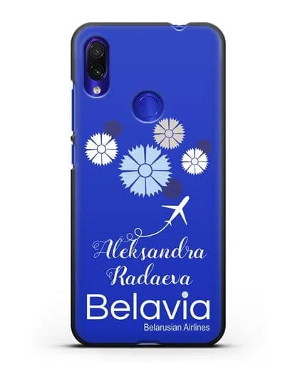 Именной чехол с корпоративной символикой Белавиа силиконовый для Xiaomi Redmi Note 7
