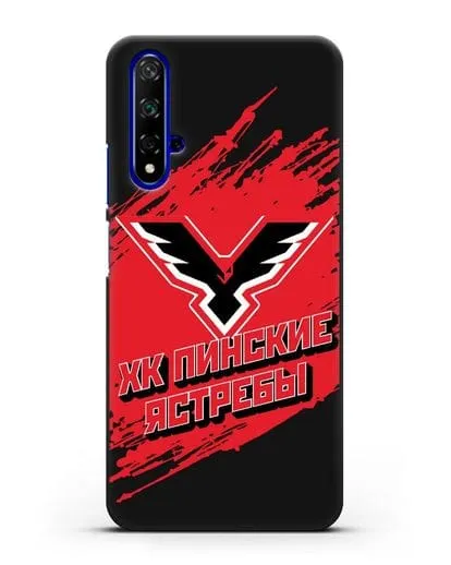 Чехол с надписью ХК Пинские ястребы силиконовый для Honor 20