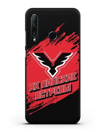 Чехол с надписью ХК Пинские ястребы силиконовый для Honor 20e