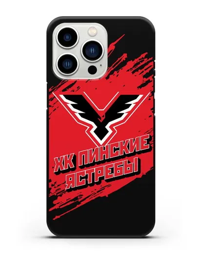 Чехол с надписью ХК Пинские ястребы силиконовый для iPhone 13 Pro
