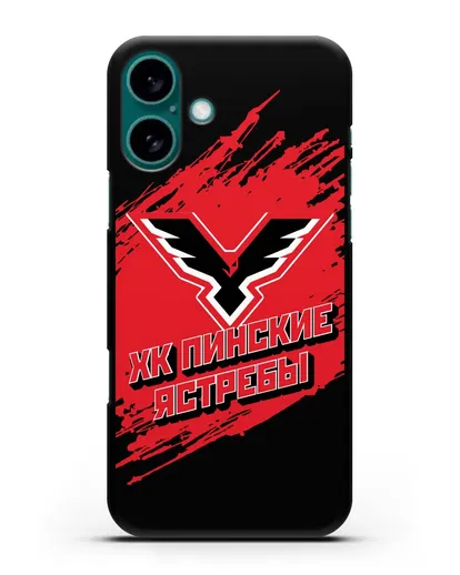 Чехол с надписью ХК Пинские ястребы силиконовый для iPhone 16 Plus