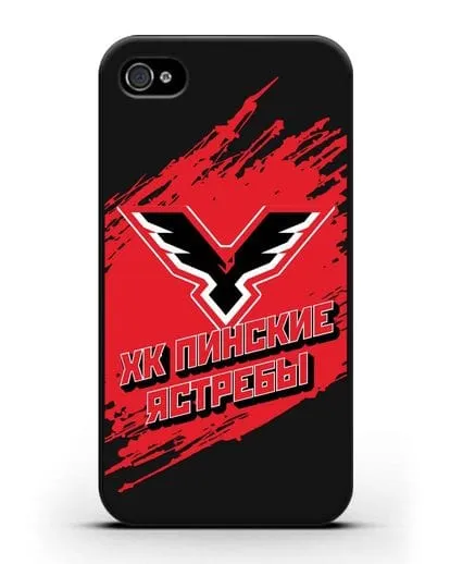 Чехол с надписью ХК Пинские ястребы силиконовый для iPhone 4/4s