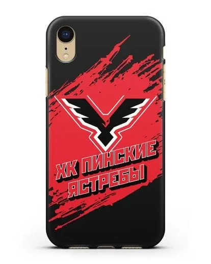 Чехол с надписью ХК Пинские ястребы силиконовый для iPhone XR