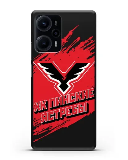 Чехол с надписью ХК Пинские ястребы силиконовый для Xiaomi Poco F5