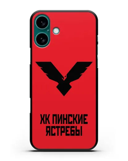 Чехол с эмблемой ХК Пинские ястребы силиконовый для iPhone 16 Plus