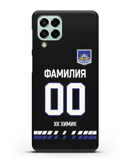 Чехол ХК Химик с фамилией и номером (сезон 2019-2020) черная форма силиконовый для Samsung Galaxy M53 [SM-M536]