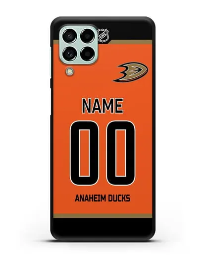 Чехол ХК Анахайм Дакс с фамилией и номером оранжевая форма силиконовый для Samsung Galaxy M53 [SM-M536]