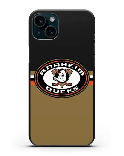 Чехол с символикой Anaheim Ducks силиконовый для iPhone 15 Plus