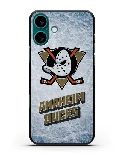 Чехол с рисунком Anaheim Ducks силиконовый для iPhone 16 Plus