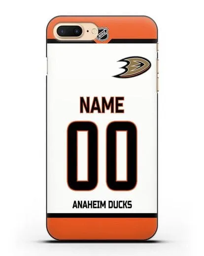 Чехол ХК Анахайм Дакс с фамилией и номером белая форма силиконовый для iPhone 7 Plus