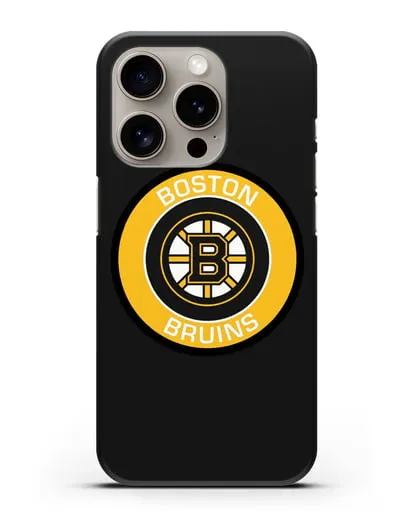 Чеxол с логотипом Boston Bruins силиконовый для iPhone 15 Pro