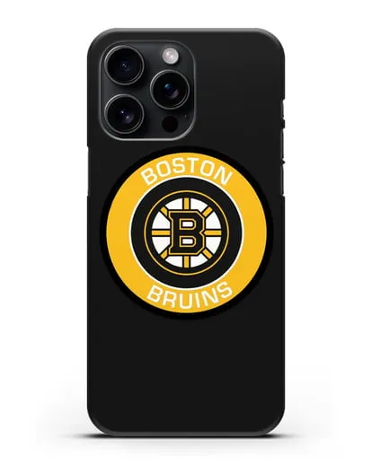 Чеxол с логотипом Boston Bruins силиконовый для iPhone 15 Pro Max