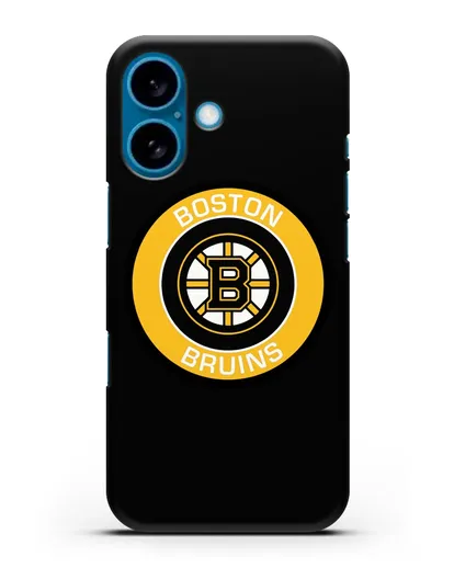 Чеxол с логотипом Boston Bruins силиконовый для iPhone 16