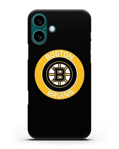 Чеxол с логотипом Boston Bruins силиконовый для iPhone 16 Plus