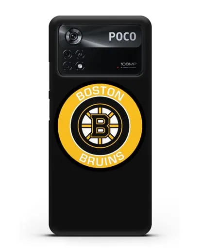 Чеxол с логотипом Boston Bruins силиконовый для Xiaomi Poco X4 Pro
