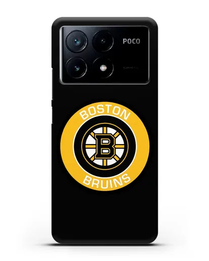 Чеxол с логотипом Boston Bruins силиконовый для Xiaomi Poco X6 Pro