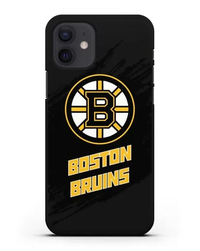Чехол с надписью ХК Бостон Брюинз силиконовый для iPhone 12