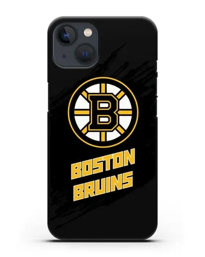 Чехол с надписью ХК Бостон Брюинз силиконовый для iPhone 13