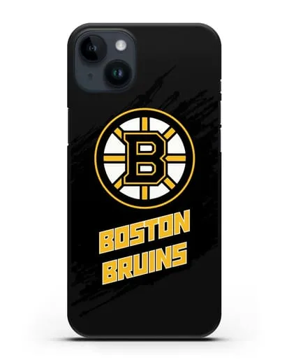 Чехол с надписью ХК Бостон Брюинз силиконовый для iPhone 14 Plus