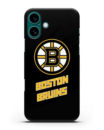 Чехол с надписью ХК Бостон Брюинз силиконовый для iPhone 16 Plus