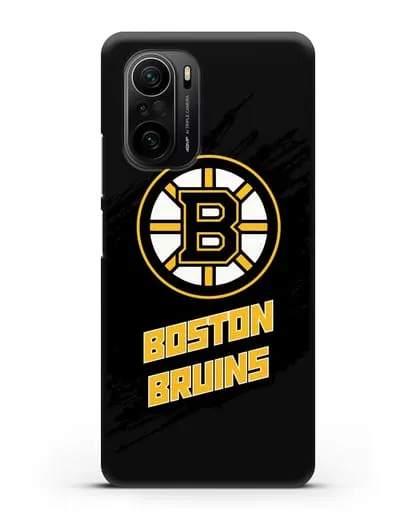 Чехол с надписью ХК Бостон Брюинз силиконовый для Xiaomi Poco F3