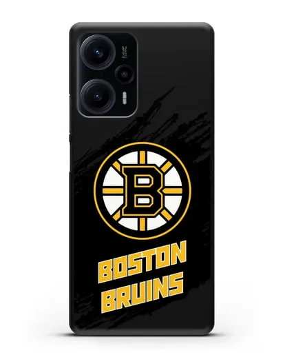 Чехол с надписью ХК Бостон Брюинз силиконовый для Xiaomi Poco F5