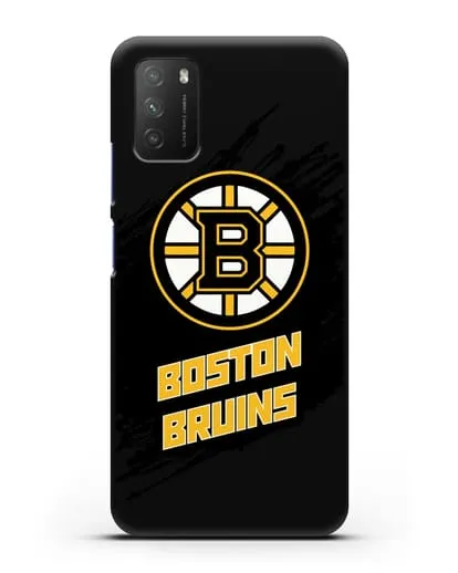 Чехол с надписью ХК Бостон Брюинз силиконовый для Xiaomi Poco M3