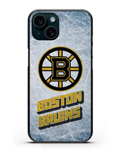 Чехол с рисунком Boston Bruins силиконовый для iPhone 15